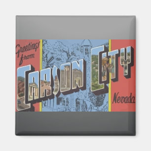 Groeten uit Carson City Nevada, Vintage Magneet