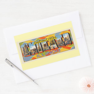 Groeten uit Chicago, Illinois, Rechthoekige Sticker
