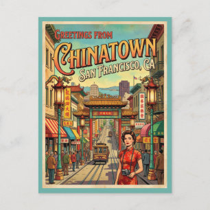 Groeten uit Chinatown San Francisco ansichtkaart Briefkaart