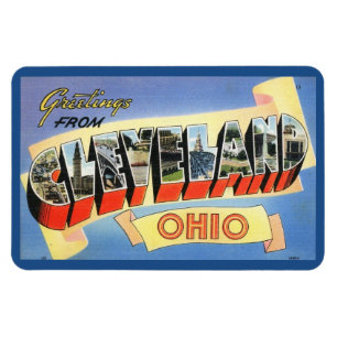 Groeten uit Cleveland,  Briefkaart Ohio Magneet