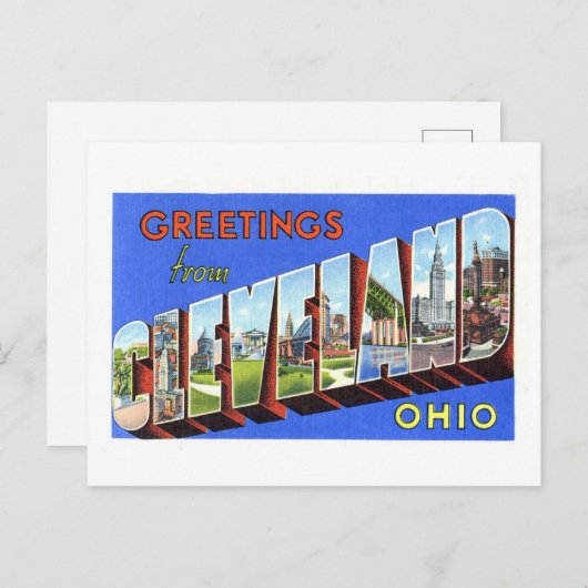 groeten uit Cleveland, Ohio Briefkaart (Voorkant / Achterkant)