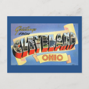 Groeten uit Cleveland, Ohio Vintage Briefkaart