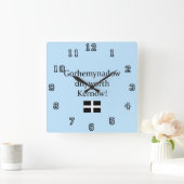 Groeten uit Cornwall in Cornish Language Vierkante Klok (Huis)