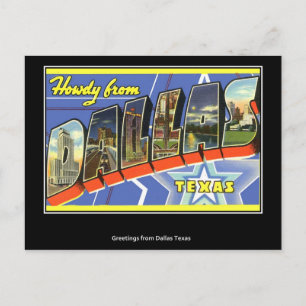 Groeten uit Dallas Vintage Postcard Briefkaart