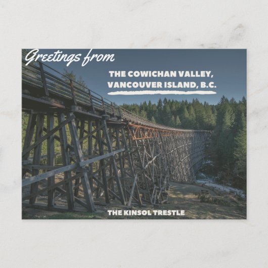 Groeten uit de Cowichan Valley Kinsol Trestle Briefkaart (Voorkant)