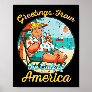 Groeten uit de Golf van Amerika Strand Grappig Poster