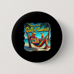 Groeten uit de Golf van Amerika Trump Patrio Ronde Button 5,7 Cm