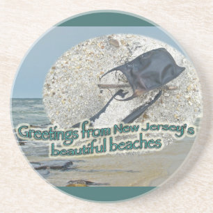 Groeten uit de prachtige stranden van New Jersey Zandsteen Onderzetter