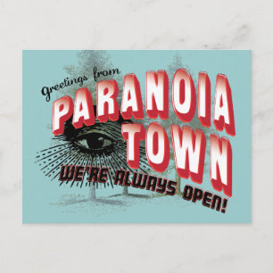 Groeten uit de stad Paranoia Briefkaart