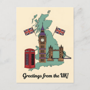 Groeten uit de UK Britse Landmarks Reis Briefkaart