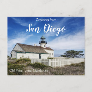 Groeten uit de vuurtoren van San Diego Old Point L Briefkaart