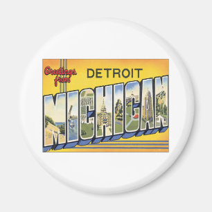 Groeten uit Detroit Michigan Magneet