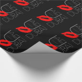 Groeten uit Dubai UAE Red Lipstick Kiss Cadeaupapier (Hoek)