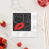Groeten uit Dubai UAE Red Lipstick Kiss Servetten (Insitu)