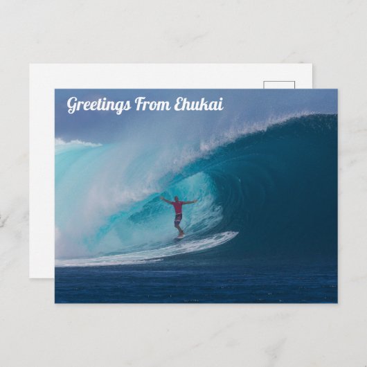 Groeten uit Ehukai, Briefkaart Hawaï (Voorkant / Achterkant)