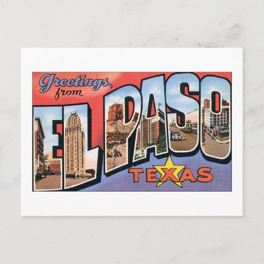Groeten uit El Paso Texas Briefkaart (Voorkant)