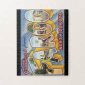 Groeten uit Fargo North Dakota_Vintage Travel Legpuzzel (Verticaal)