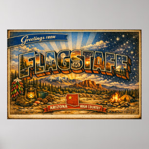 Groeten uit Flagstaff Oude ansichtkaart Poster