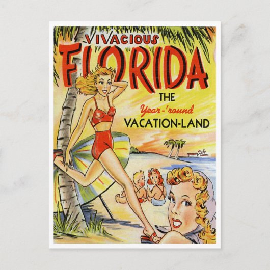 Groeten uit Florida Vacation Land  Briefkaart (Voorkant)