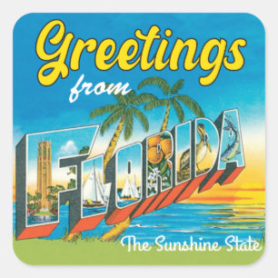 Groeten uit Florida Vierkante Sticker