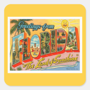 Groeten uit Florida Vierkante Sticker