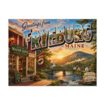 Groeten uit Fryeburg Maine Nostalgische Ansichtkaa