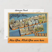 Groeten uit Galveston Beach Briefkaart (Voorkant / Achterkant)