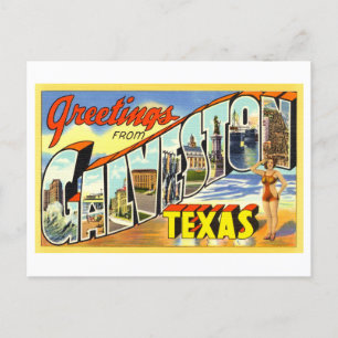  groeten uit Galveston, Texas, Briefkaart