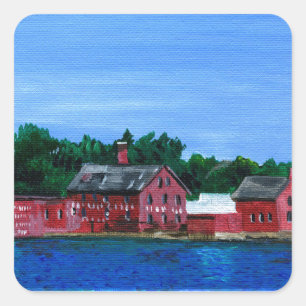 Groeten uit Gloucester, MA Vierkante Sticker