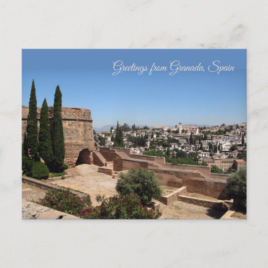 Groeten uit Granada, Spanje Briefkaart (Voorkant)