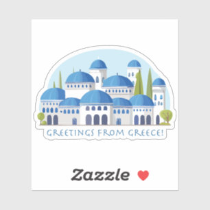 Groeten uit Griekenland Retro Sticker