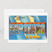  groeten uit Hartford, Connecticut Briefkaart (Voorkant / Achterkant)