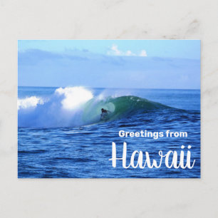 Groeten uit Hawaii Surfer Reisansichtkaart Briefkaart