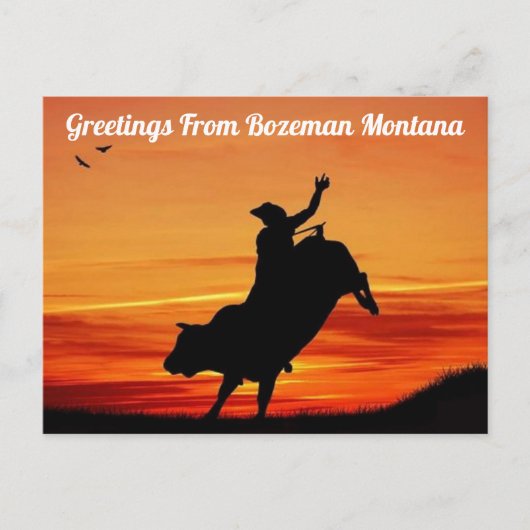 Groeten uit het Briefkaart Bozeman Montana Rodeo (Voorkant)