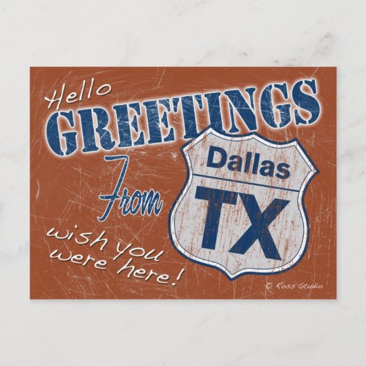 Groeten uit het Briefkaart Dallas Texas (Voorkant)