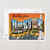 Groeten uit het Briefkaart Massachusetts uit Bosto (Voorkant / Achterkant)