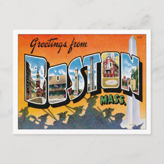 Groeten uit het Briefkaart Massachusetts uit Bosto (Voorkant)