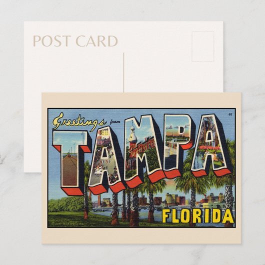 Groeten uit het  Briefkaart Tampa Florida (Voorkant / Achterkant)