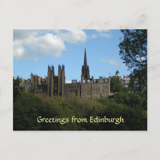 Groeten uit het briefkaart van Edinburgh