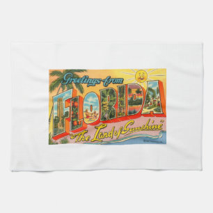 Groeten uit het Briefkaart van Florida Theedoek