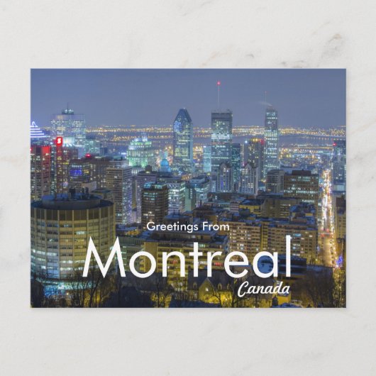 Groeten uit het Briefkaart van Montreal Canada Cit (Voorkant)
