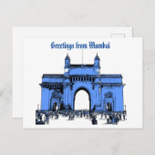 Groeten uit het briefkaart van Mumbai (Voorkant / Achterkant)