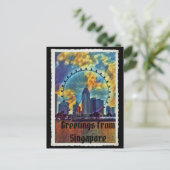 Groeten uit het briefkaart van Singapore (Staand voorkant)