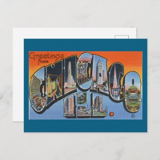Groeten uit het Chicago Travel Briefkaart (Voorkant / Achterkant)