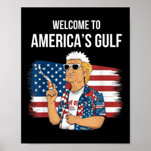 Groeten uit het Gulf Beach of America Patriotic Poster