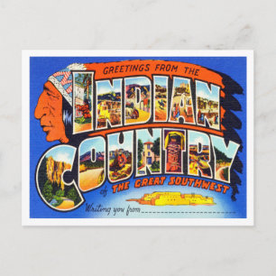 Groeten uit het Indische land Vintage Travel Briefkaart