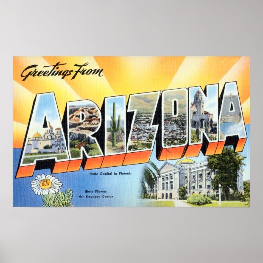  groeten uit het reisaffiche van Arizona Poster (Voorkant)