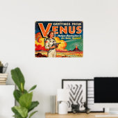 Groeten uit het Venus Retro Sci-Fi Poster (Thuiskantoor)