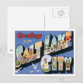 Groeten uit het zout Lake City Utah Briefkaart (Voorkant / Achterkant)