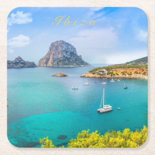 Groeten uit Ibiza Vierkante Kartonnen Onderzetter